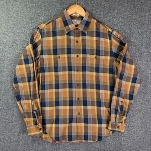 Wallace & Barnes Shirt Men Medium Brown Flannel Plaid Button Up J Crew